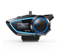 Casque moto intercom - RNCYN - Interphone pour 2 motards - Portée 500 m - Écran LCD - Étanche - Bluetooth intégré