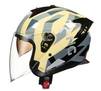Casque Moto Jet 3/4 Casques Scooter Mobylette Ouvert avec Double Visière Casques Moto Bols Hommes Adultes Femmes ECEDOT Homologué Dapté À La Conduite en Extérieur 5,L=54-62CM