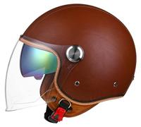 Casque Moto Jet avec Double visière, Doublure Amovible, Protection auditive, certifié ECE, Casque Scooter Adulte, Unisexe 3,M54-57CM