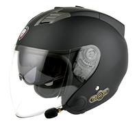 Casque Moto Jet Bluetooth Microphone Intégré, Casque Moto Ouvert avec Certification ECE, Adultes Unisex Motocyclette Électrique 3/4 Demi Casque, pour mobylette Scooter