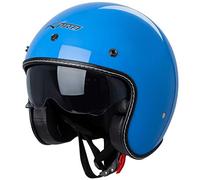 Casque Moto Jet Cafe Racer Homologué ECE 22-05 Scooter Custom Bleu L