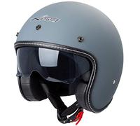 Casque Moto Jet Cafe Racer Homologué ECE 22-05 Scooter Custom Gris Mat XL