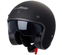 Casque Moto Jet Cafe Racer Homologué ECE 22-05 Scooter Custom Noir Mat L