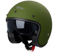 Casque Moto Jet Cafe Racer Homologué ECE 22-06 Scooter Custom Vert Mat XS