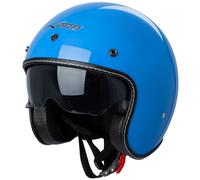 Casque Moto Jet Cafe Racer Homologué ECE 22-05 Scooter Custom Bleu L