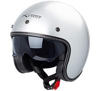Casque Moto Jet Cafe Racer Homologué ECE 22-06 Scooter Custom Argent XL