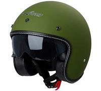 Casque Moto Jet Cafe Racer Homologué ECE 22-06 Scooter Custom Vert Mat XS