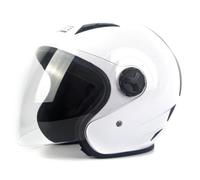 Casque Moto Jet Classique Casque pour Cyclomoteur Homologué ECE 22.06 Casque Scooter Visière Transparente Incluse pour Homme Femme