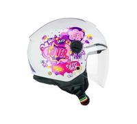 CGMITALIA Casque moto jet enfant 261G Mini Comics Open Face Fuchsia Blanc L