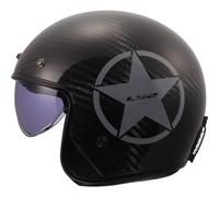 LS2 Helmets Casque à face ouverte OF601 Bob II Carbon Star, gris, taille S pour homme