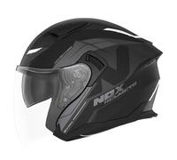 Casque moto jet Nox N130 Klint - noir mat/blanc XS