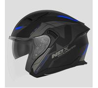 Casque moto jet Nox N130 Klint - noir mat/bleu XS
