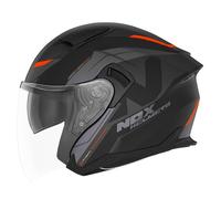 Casque moto jet Nox N130 Klint - noir mat/orange XS