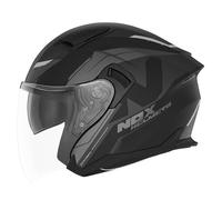 Casque moto jet Nox N130 Klint - noir mat/titanium XS