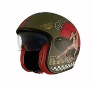 Premier Helmets Vintage Pin Up Military Bm 22.06 Open Face Helmet Vert M