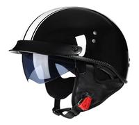Casque Moto Jet Rétro avec Visière Solaire, Casque Scooter Homologué ECE, Casque Bol Vintage Homme Femme avec Boucle Rapide, Léger pour Scooter, Mobylette, Cruiser