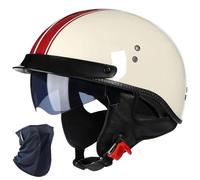 Casque Moto Jet Rétro avec Visière Solaire, Casque Scooter Homologué ECE, Casque Bol Vintage Homme Femme avec Boucle Rapide, Léger pour Scooter, Mobylette, Cruiser