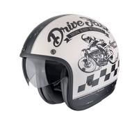 Casque moto jet SCORPION BELFAST EVO DRIVE FAST Crème Noir Mat