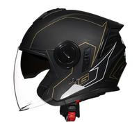 Casque Moto Jet Style Vintage avec Double Visière 3/4 Casque Mobylette Moto Bols pour Scooter Cruiser ECEDOT Homologué Casques Face Ouverte Hommes Femmes 22,L:59-60CM