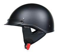 Casque Moto Jet Vintage Casque Moto Homme Femme DOT/ECE Homologué Adulte Retro Casque Bol Pour Scooter Vespa Demi-Casque De Moto Matte Black 2,XXL
