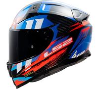 Casque moto LS2 FF811 VECTOR 2 C ROUGE TANTIQUE BLEU LIBRE visière foncée et ...