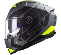 LS2, Casque Moto Intégral Vector II Splitter Matt Titanium H-V Yellow, 4XL