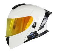 Casque Moto Modulable Bluetooth Casques Intégraux avec Double Visière Flip Up Casque Adulte Moto Anti-Collision DOTECE Homologué Locomotive Casques Intégraux Moto 30,L:59-60CM