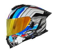 Casque Moto Modulable Bluetooth Double Visière Scooter Chopper Homme Et Femme Casques Intégraux Moto DOTECE Homologué Anti-Collision Casque Integral pour Locomotive 6,XL:61-62CM