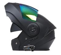 Casque Moto Modulable Bluetooth ECEDOT Homologué Casques Intégraux Scooter Flip-Up avec Double Visière Casque Integral Modulables Les Haut-Parleurs Intégrés sont Réactifs Z-5,L:59-60CM