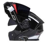 Casque Moto Modulable Bluetooth ECEDOT Homologué Casques Intégraux Scooter Flip-Up avec Double Visière Casque Integral Modulables Les Haut-Parleurs Intégrés sont Réactifs C,S:55-56CM