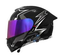 Casque Moto Modulable Bluetooth Homologué ECEDOT Casques Integral Flip-Up avec Haut-Parleur Et Microphone Casque Intégraux Modulables avec Double Visière pour Hommes Femmes M,L:59-60CM
