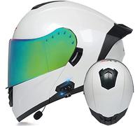 Casque Moto Modulable Bluetooth Intégré Casque De Moto avec Double Pare-Soleil Anti-buée, Casque Modulable Universel Confortable Et Respirant Certifié ECE pour Homme Et Femme H,M=57-58CM