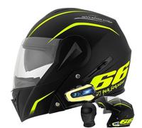 Casque Moto Modulable Bluetooth Interphone Homme/Femme ECE Homologué - Double Visière Anti-Buée, Système Rapide de Changement de Visière, Doublure Amovible pour Scooter/Moto