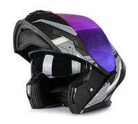 Casque Moto Modulable Casques Scooter Chopper DOTECE Homologué Adulte Casques Intégraux Flip-Up Anti-Collision pour Locomotive Homme Femme Casques Modulables 10,XL:61-62CM