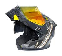 Casque Moto Modulable Casques Scooter DOTECE Homologué Casques Intégraux Flip-Up Moto pour Homme Femme avec Double Visière Casques Racing Motocross 6,XL:61-62CM