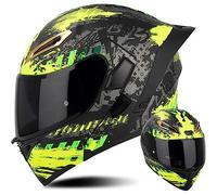 Casque Moto modulable Flip-up homologué ECE pour Hommes et Femmes | Double visière, coque anti-collision, adapté scooter et chopper, protection intégrale
