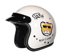 Casque Moto Moped, Scooter Et Jet Rétro Allemand - Design Ouvert avec Visière, Doublure Amovible et Boucle À Dégagement Rapide, Unisexe - Marche pour Choppers.(4,XXL/63-64cm)