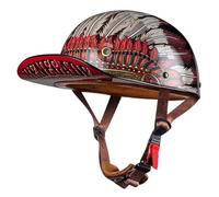 Casque Moto Rétro Adultes Demi-coque DOT/ECE Homologué Casquette de Baseball Unisexe Style Allemand Locomotive Jet Casque Avec Fermeture Rapide Moto Casque Ouvert 14,L:58-60CM