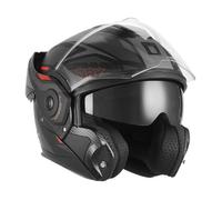 Casque moto reversible Nox Premium Spinner - noir mat/rouge - Noir - XL (61/62 cm)