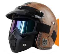 Casque Moto Scooter avec visière Solaire Dot Cafe Racer Retro Demi-Casque Retro capacete de Moto cascos Para Moto Vintage Harley Helmet Motorcycle Female