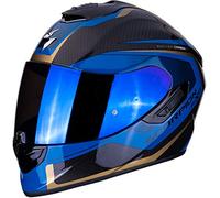 Casque Moto Scorpion EXO-1400 AIR Carbon Esprit Black-Blue, Noir/Bleu, L