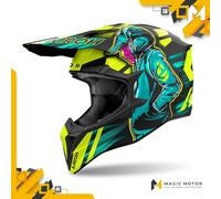 Casque moto Tout-terrain Airoh WRAAAP XS CYBER Vert