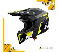 Casque moto Tout-terrain Airoh WRAAAP XXS CONQUÉRIR Noir