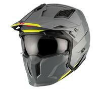 Casque moto trial transformable avec mentonniere amovible MT Helmets Streetfighter Sv Uni (Ece 22.06) - gris brillant S