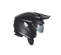 Casque Moto UFO Jet Sheratan Trial Scooter Noir Mat Visière Fumée À Disparition