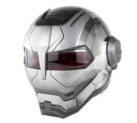 Casque Moto Unisexe de Marque luxe Transformateurs Iron Man Soman SM515 casque intégral de moto casque Argent Argent XL