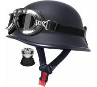 Casque Moto Vintage Casque Jet Demi-Casque De Moto Casque Bol Homologué Dot/ECE Casque Semi-Ouvert Rétro Casque Scooter Cruiser Casque De Cyclomoteur Electrique pour Adulte 1,L
