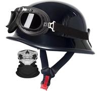 Casque Moto Vintage Casque Jet Demi-Casque De Moto Casque Bol Homologué Dot/ECE Casque Semi-Ouvert Rétro Casque Scooter Cruiser Casque De Cyclomoteur Electrique pour Adulte 4,XXXL
