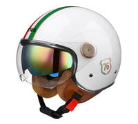 Casque Moto Vintage Casques Jet 3/4 Adultes Casques Bols avec Double Visière Casque Mobylette pour Homme Et Femme Homologué ECEDOT Rétro Demi Moto Vélo Scooter 6,XL:61-62CM
