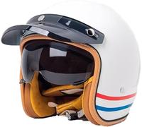 Casque Moto Vintage Casques Jet avec Visière Casques Bols Casque Mobylette avec Lunettes Homologué Dot/ECE Rétro Demi Casque Moto Vélo Scooter Chopper pour Adultes Homme Et Femme 9,M